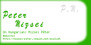 peter mizsei business card